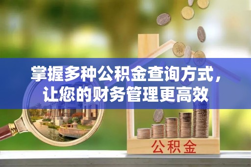诸暨掌握多种公积金查询方式，让您的财务管理更高效
